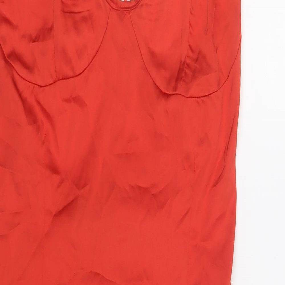 NaaNaa Womens Red Polyester Bodycon Size M Sweetheart Zip