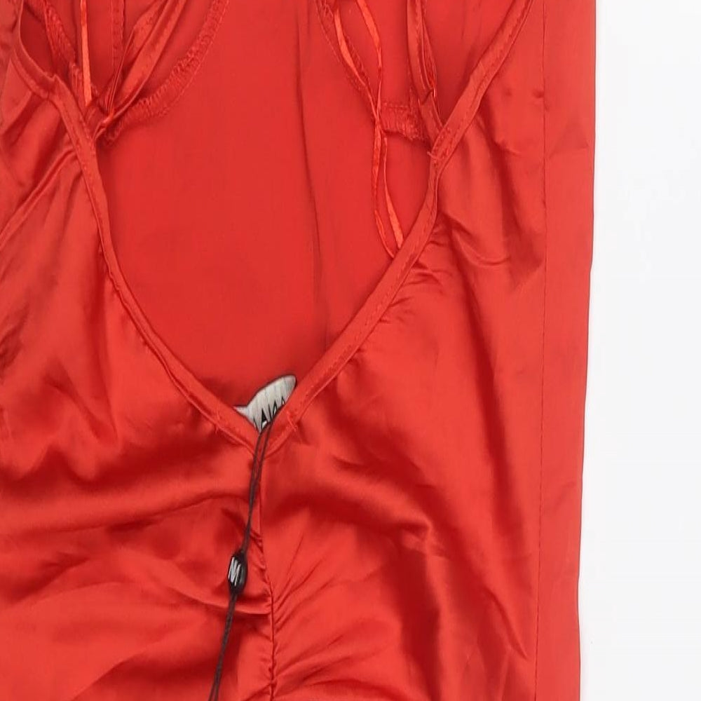 NaaNaa Womens Red Polyester Bodycon Size M Sweetheart Zip