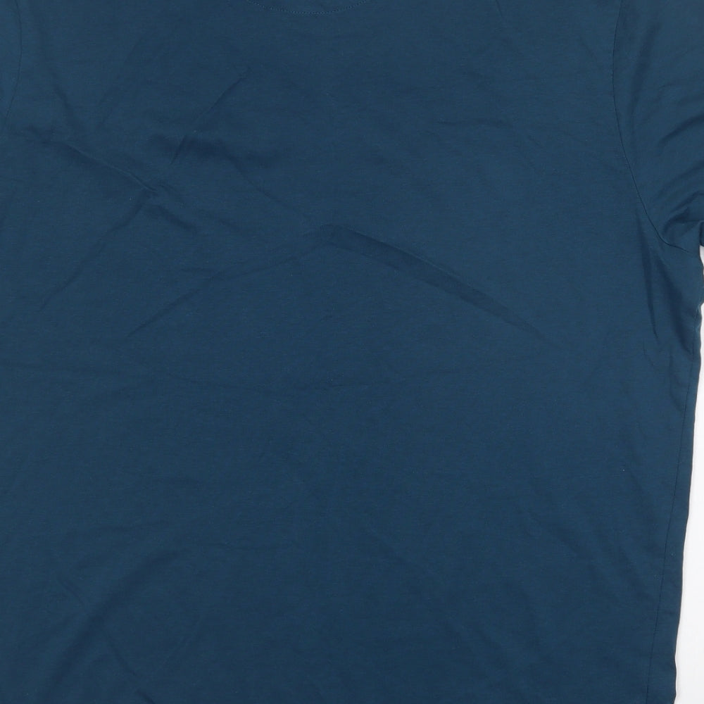 Farah Mens Blue Cotton T-Shirt Size XL Round Neck