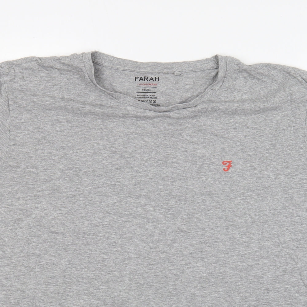 Farah Mens Grey Cotton T-Shirt Size XL Round Neck