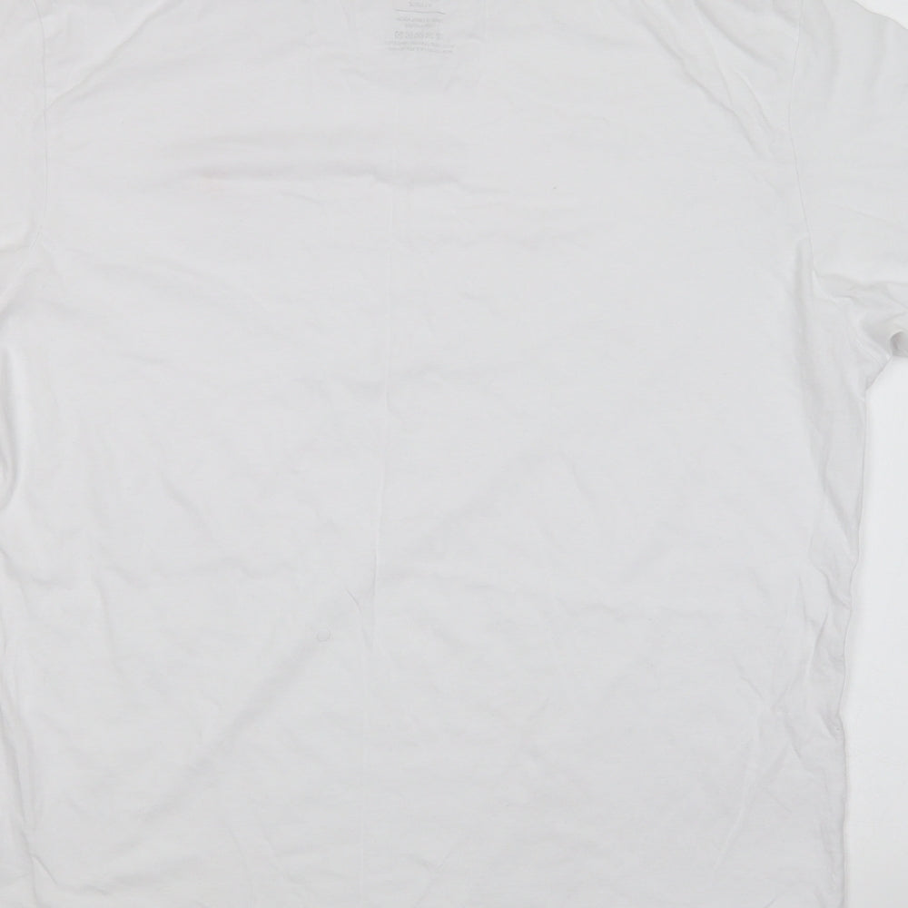 Farah Mens White Cotton T-Shirt Size XL Round Neck