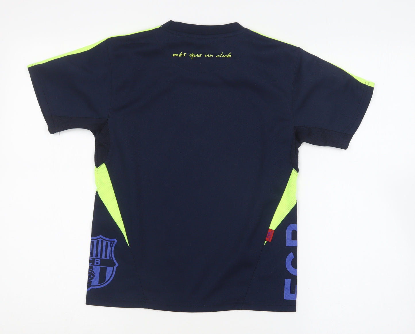 FC Barcelona Boys Blue Polyester Basic T-Shirt Size 8 Years Round Neck Pullover - Barcelona FC