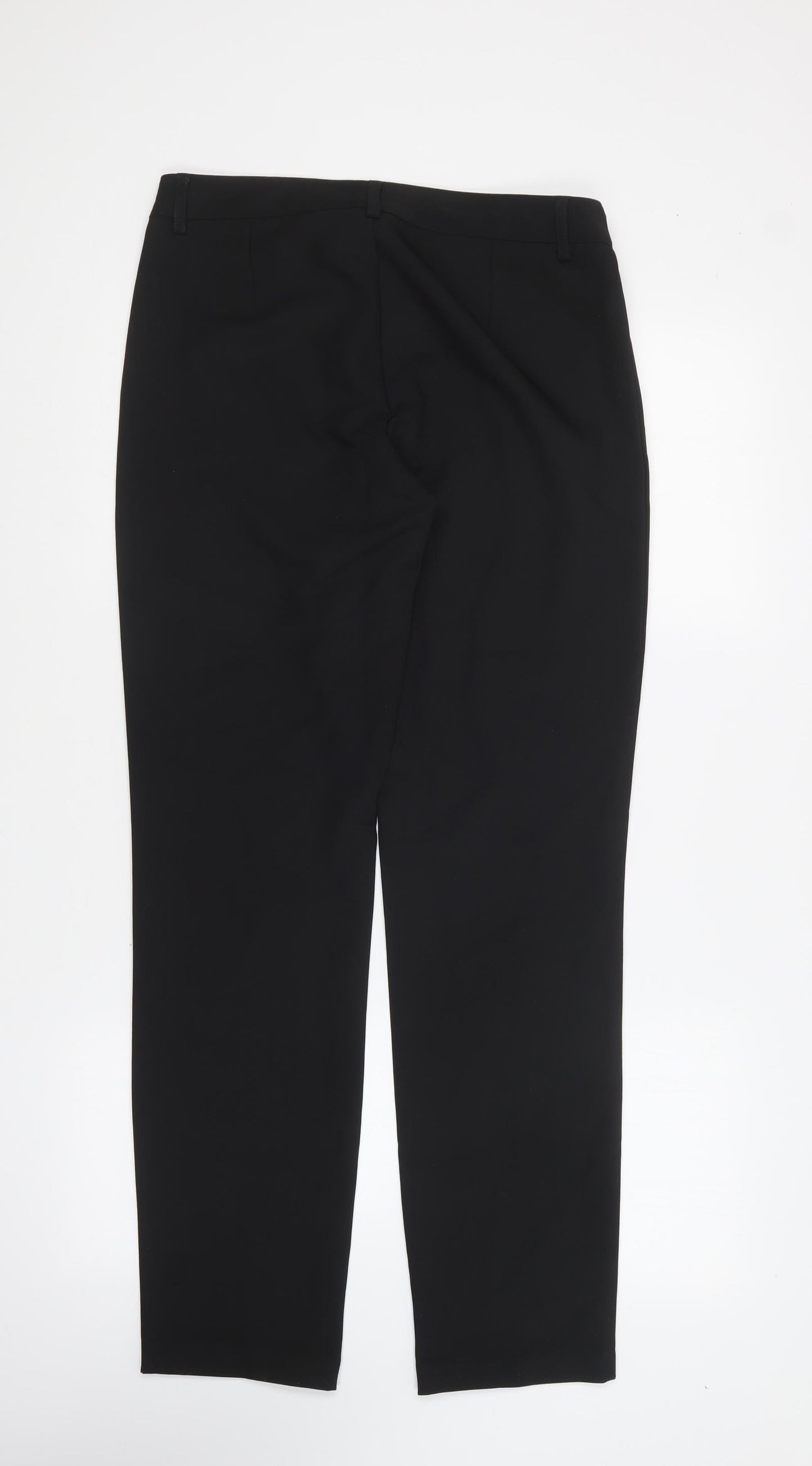 ESMARA Womens Black Polyester Trousers Size 12 L29 in Regular Button