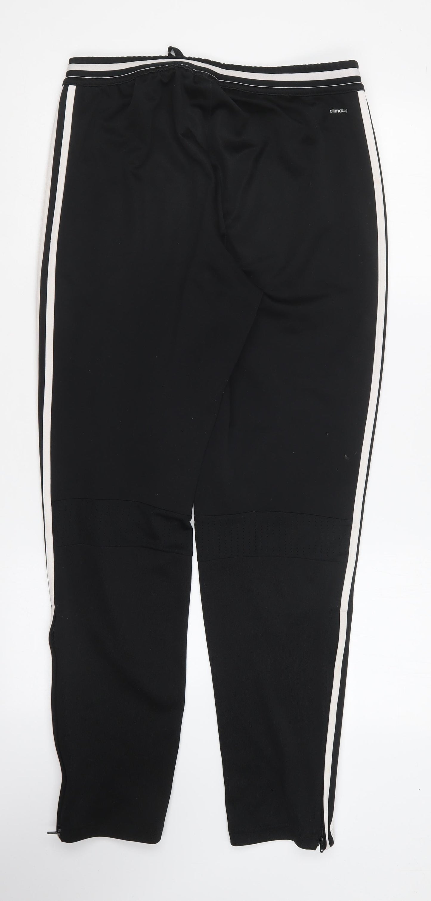 adidas Mens Black Polyester Jogger Trousers Size M L30 in Regular Drawstring