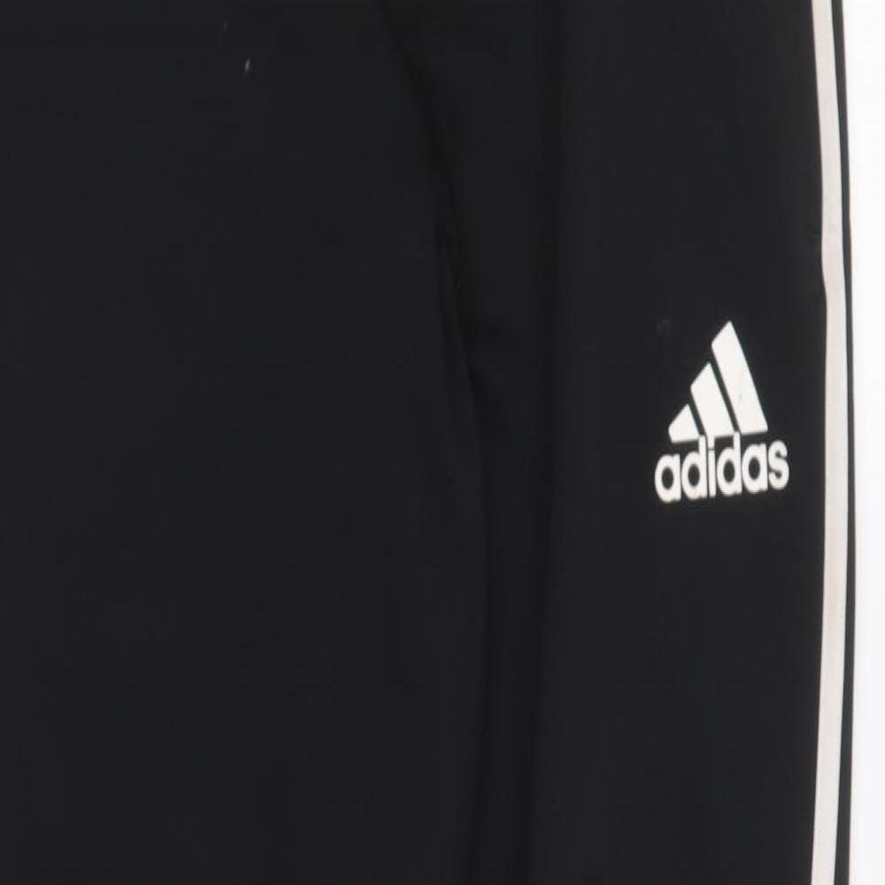 adidas Mens Black Polyester Jogger Trousers Size M L30 in Regular Drawstring