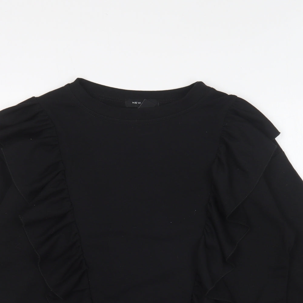 New Look Womens Black Polyester Pullover Sweatshirt Size S Pullover