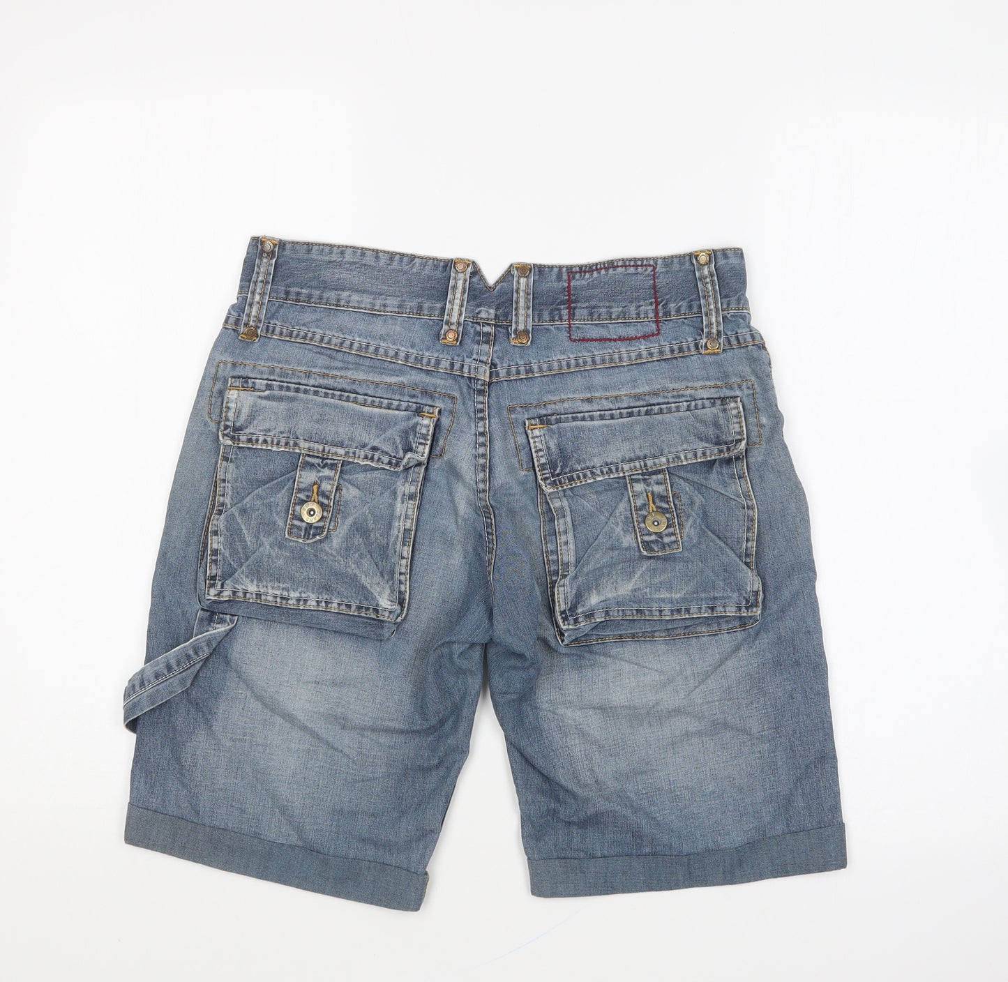 Influence Womens Blue Cotton Chino Shorts Size 8 L9 in Regular Button