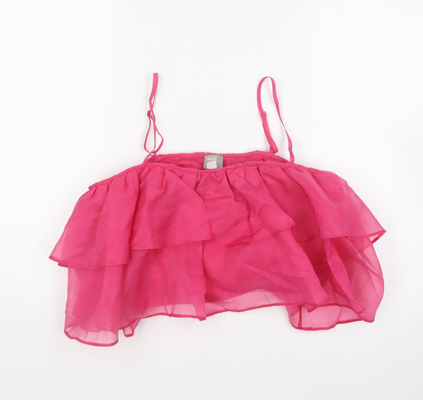 ASOS Womens Pink Polyester Cropped Blouse Size 10 Square Neck