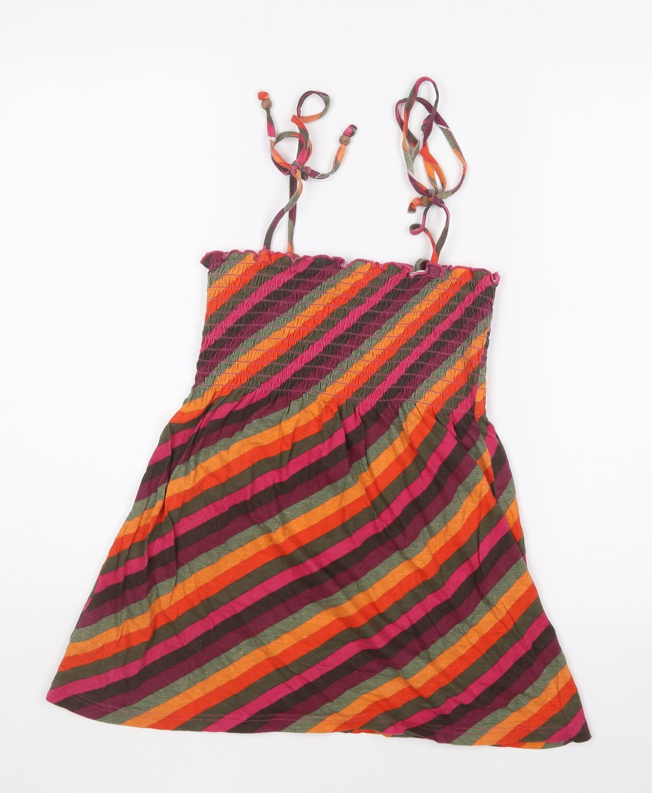 Atmosphere Womens Multicoloured Striped Cotton Camisole Blouse Size 10 Square Neck