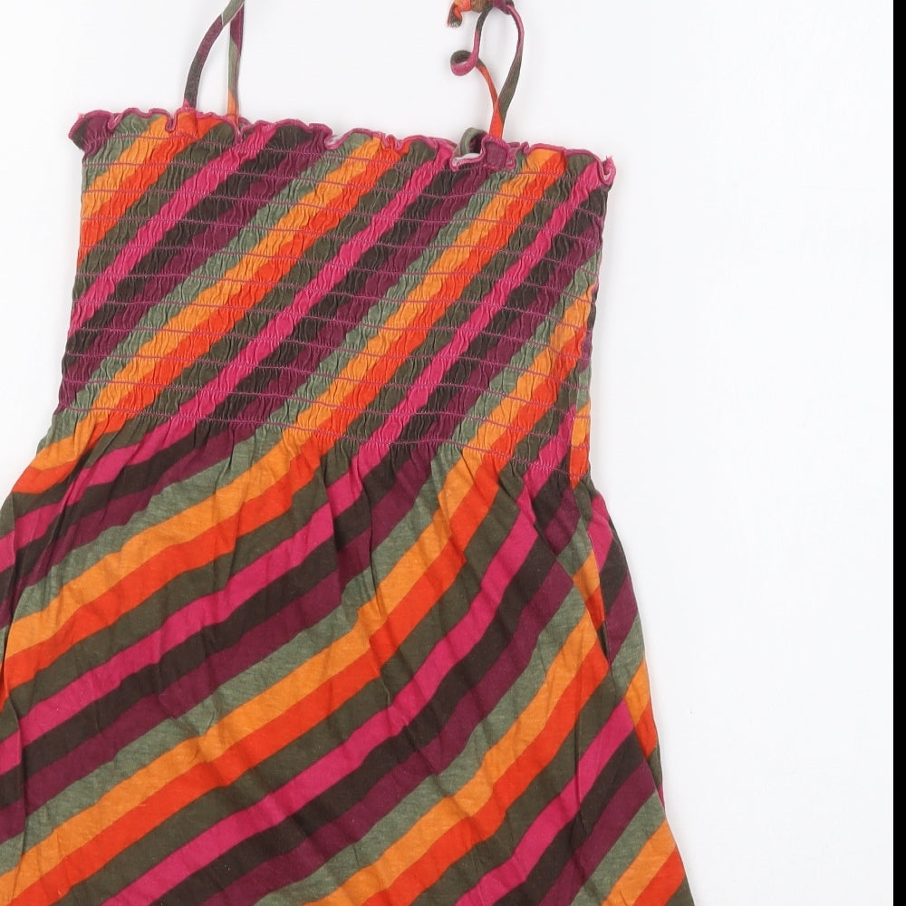 Atmosphere Womens Multicoloured Striped Cotton Camisole Blouse Size 10 Square Neck