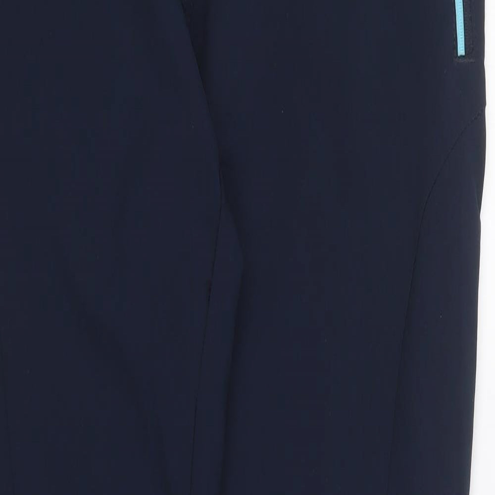 Regatta Womens Blue Polyester Rain Trousers Trousers Size 12 L30 in Regular Drawstring