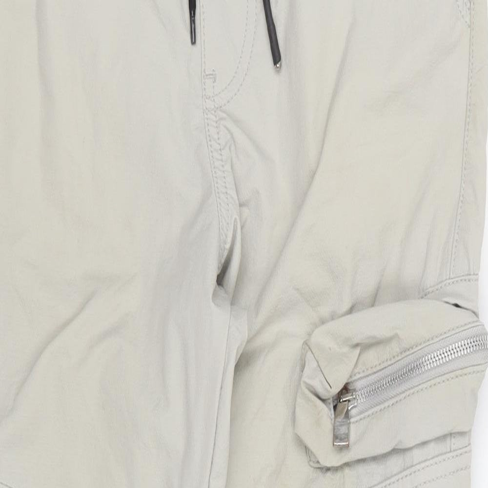 Zara Womens Grey Polyester Cargo Trousers Size M L26 in Regular Drawstring