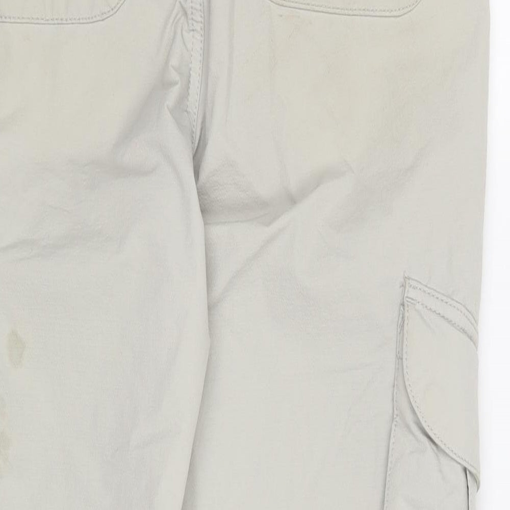 Zara Womens Grey Polyester Cargo Trousers Size M L26 in Regular Drawstring