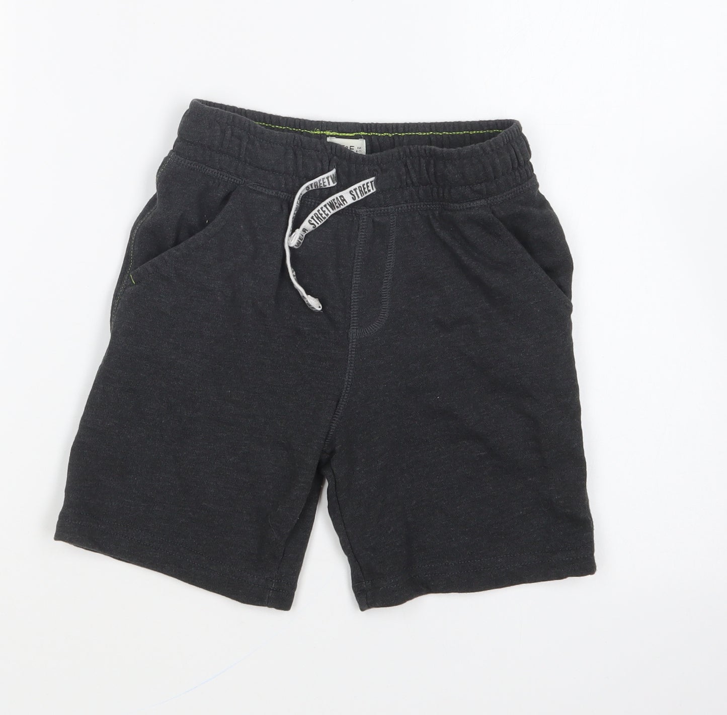 F&F Boys Grey Cotton Sweat Shorts Size 6-7 Years Regular Drawstring