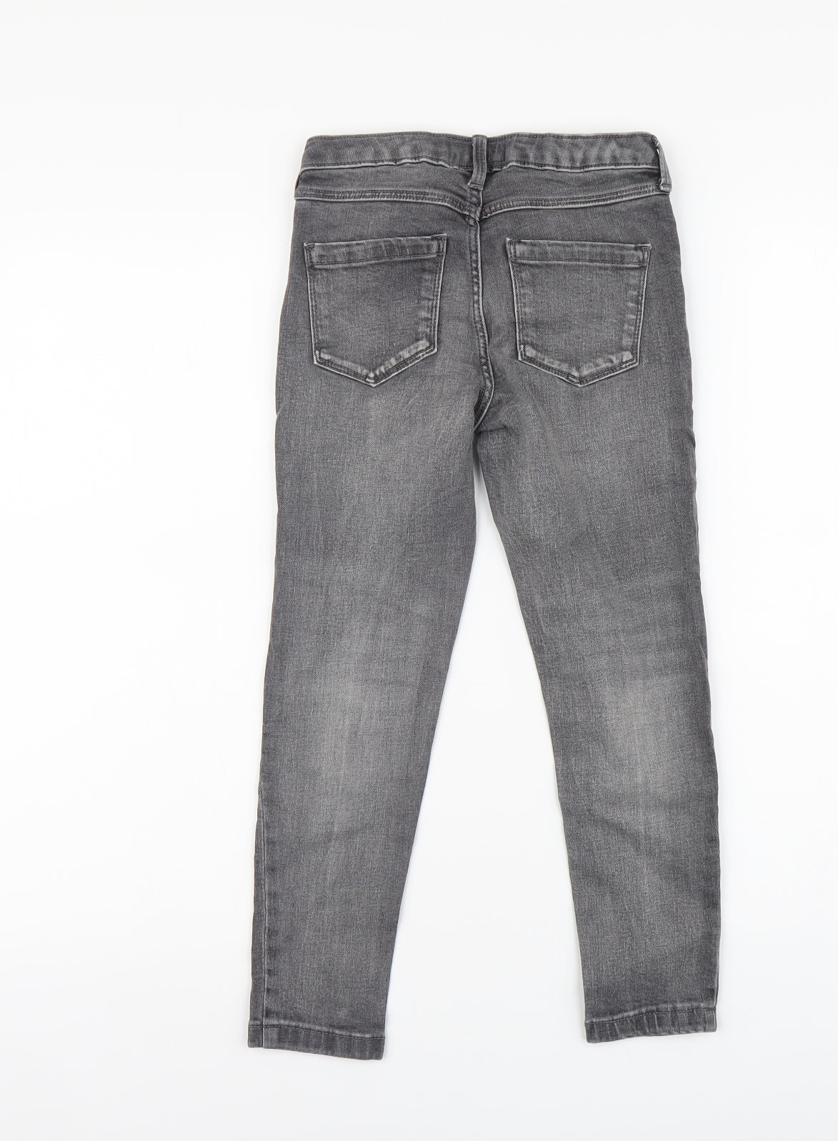 NEXT Boys Grey Cotton Skinny Jeans Size 8 Years Regular Button