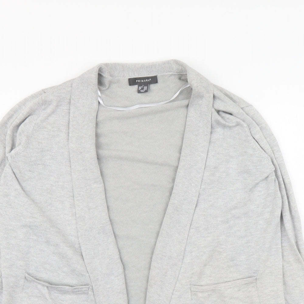 Primark Womens Grey V-Neck Viscose Cardigan Jumper Size L