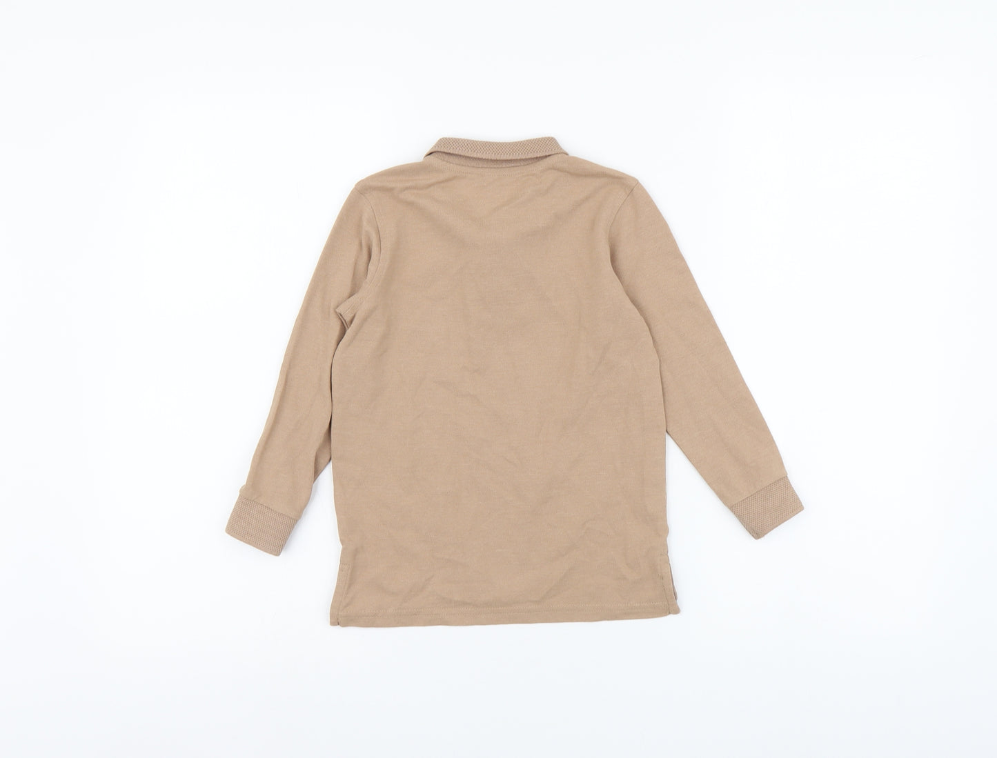 George Boys Beige Cotton Basic Polo Size 4-5 Years Collared Button