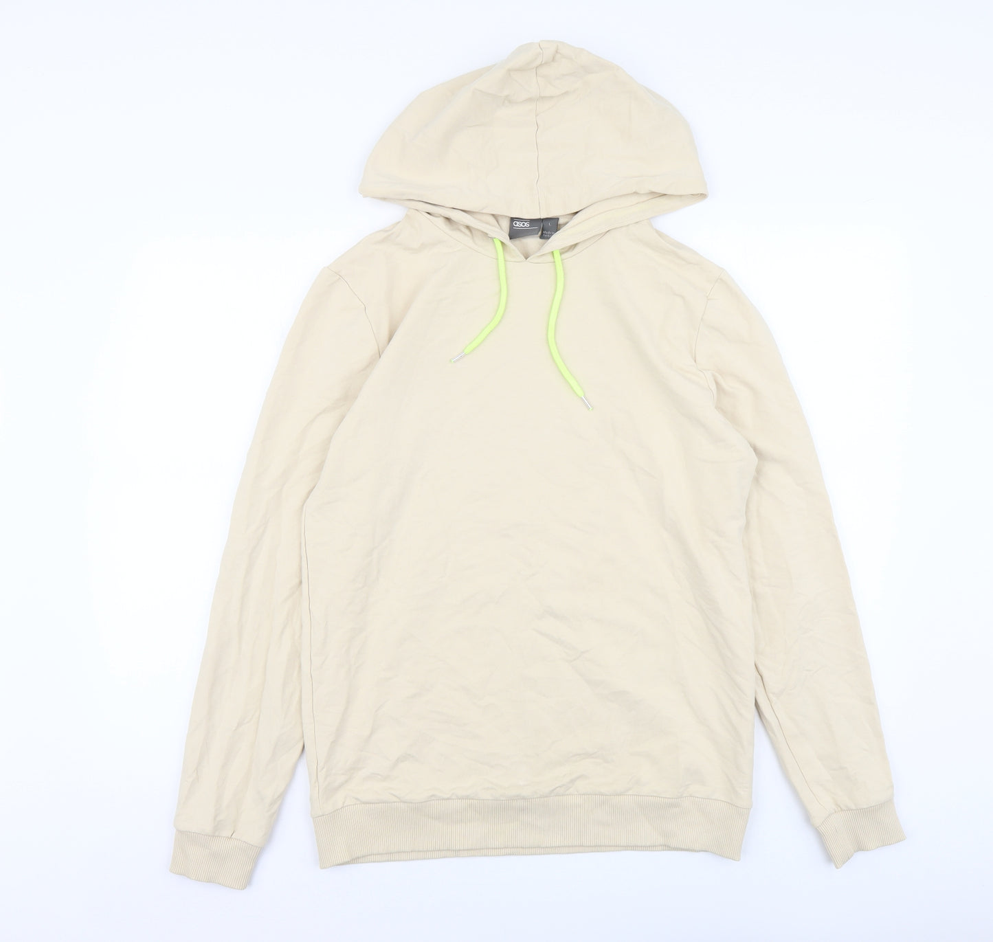 ASOS Womens Beige Polyester Pullover Hoodie Size L Pullover