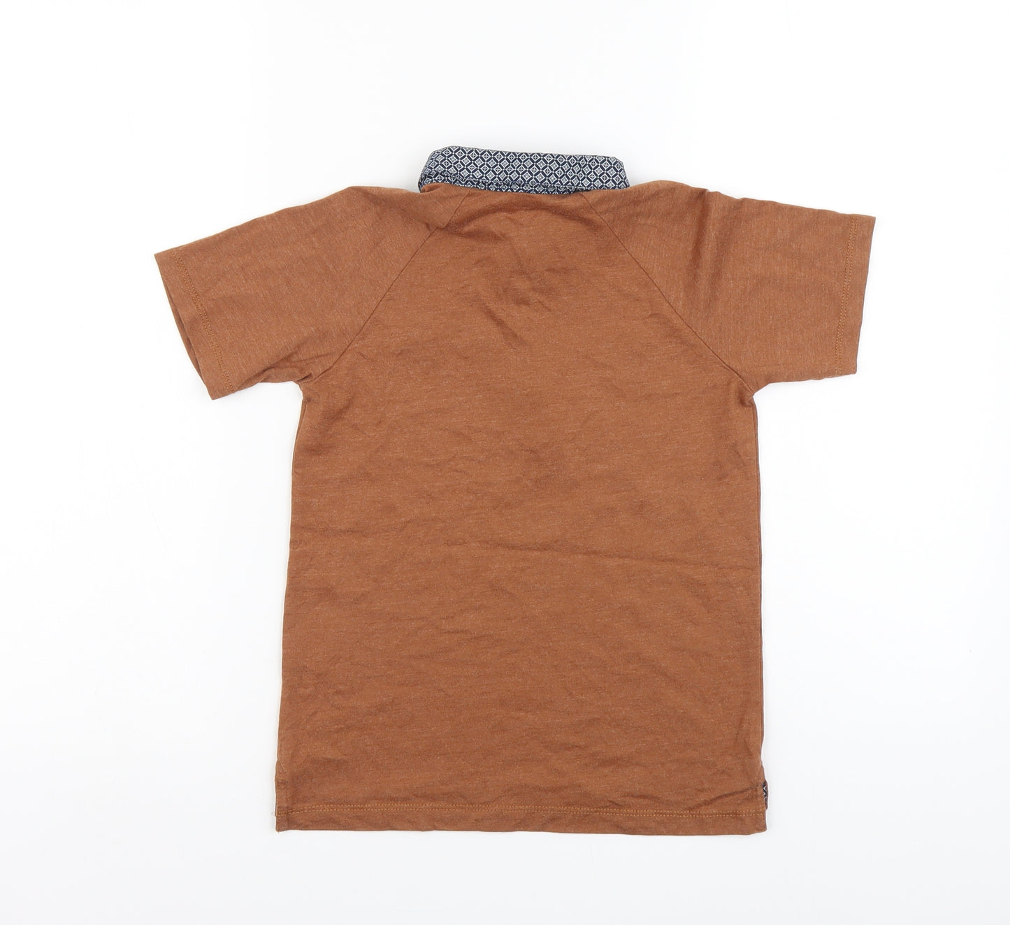 George Boys Brown Cotton Basic Polo Size 6-7 Years Collared Button