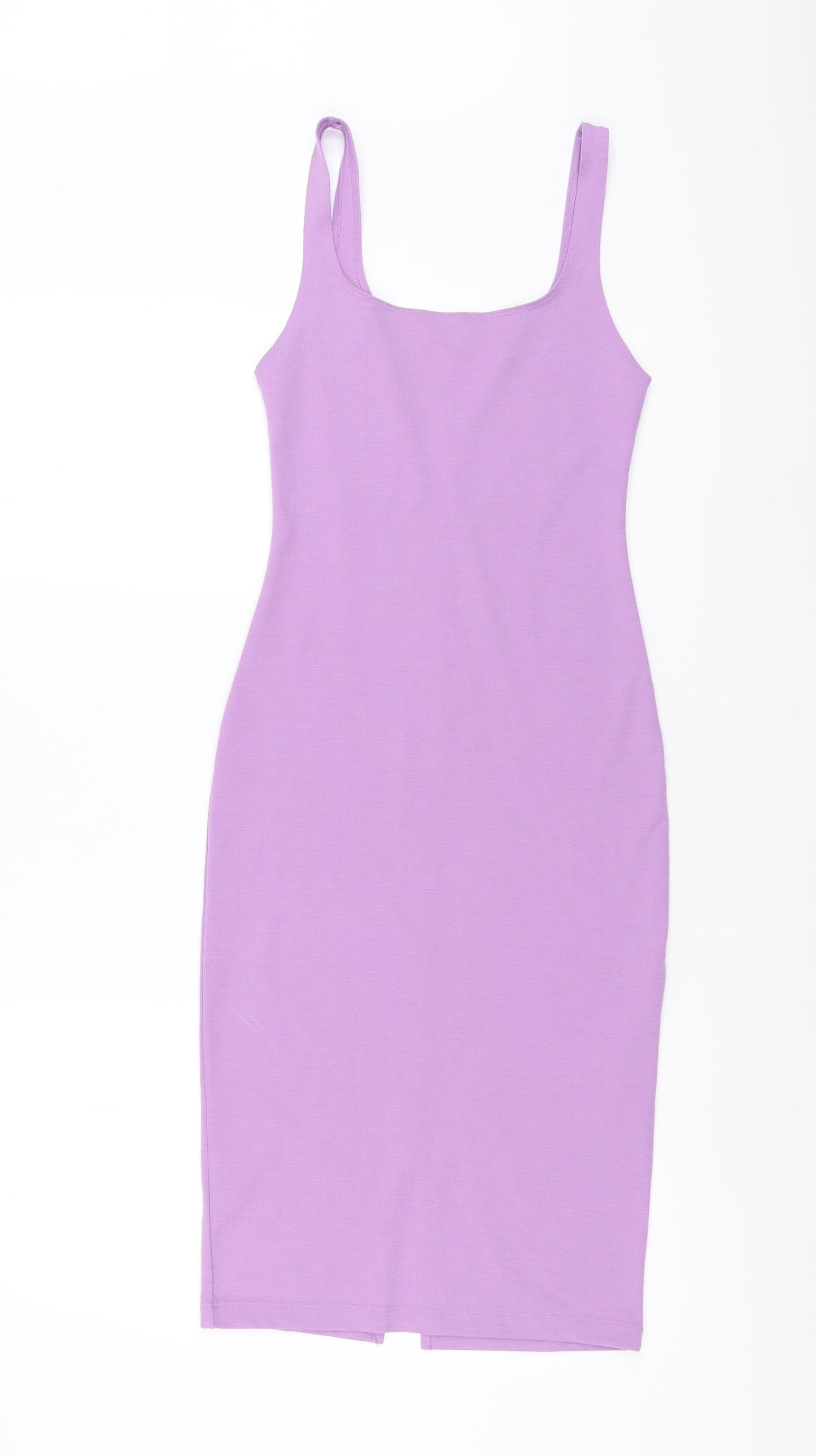 Zara Womens Purple Polyester Bodycon Size S Square Neck Pullover