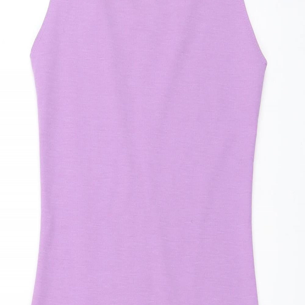 Zara Womens Purple Polyester Bodycon Size S Square Neck Pullover