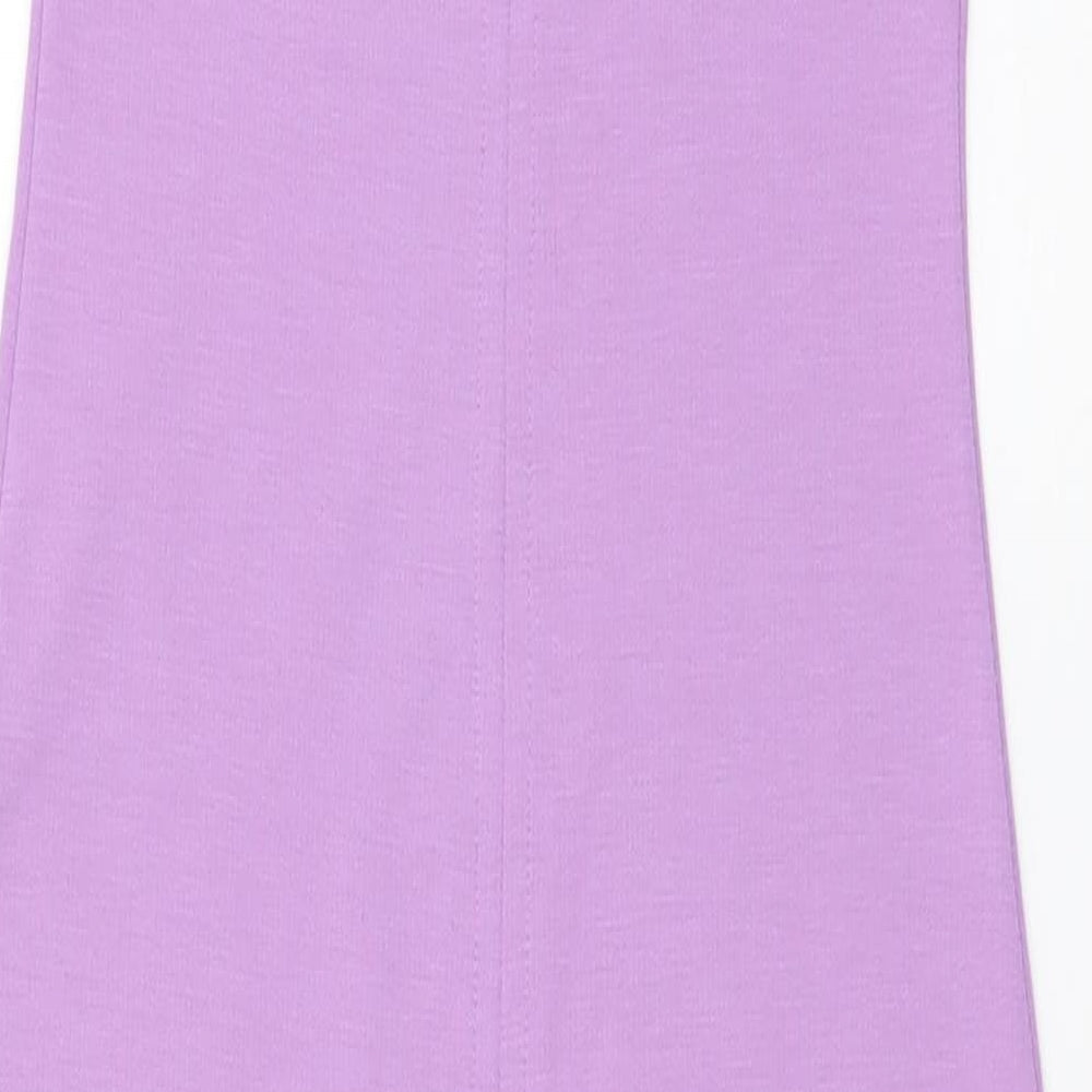 Zara Womens Purple Polyester Bodycon Size S Square Neck Pullover
