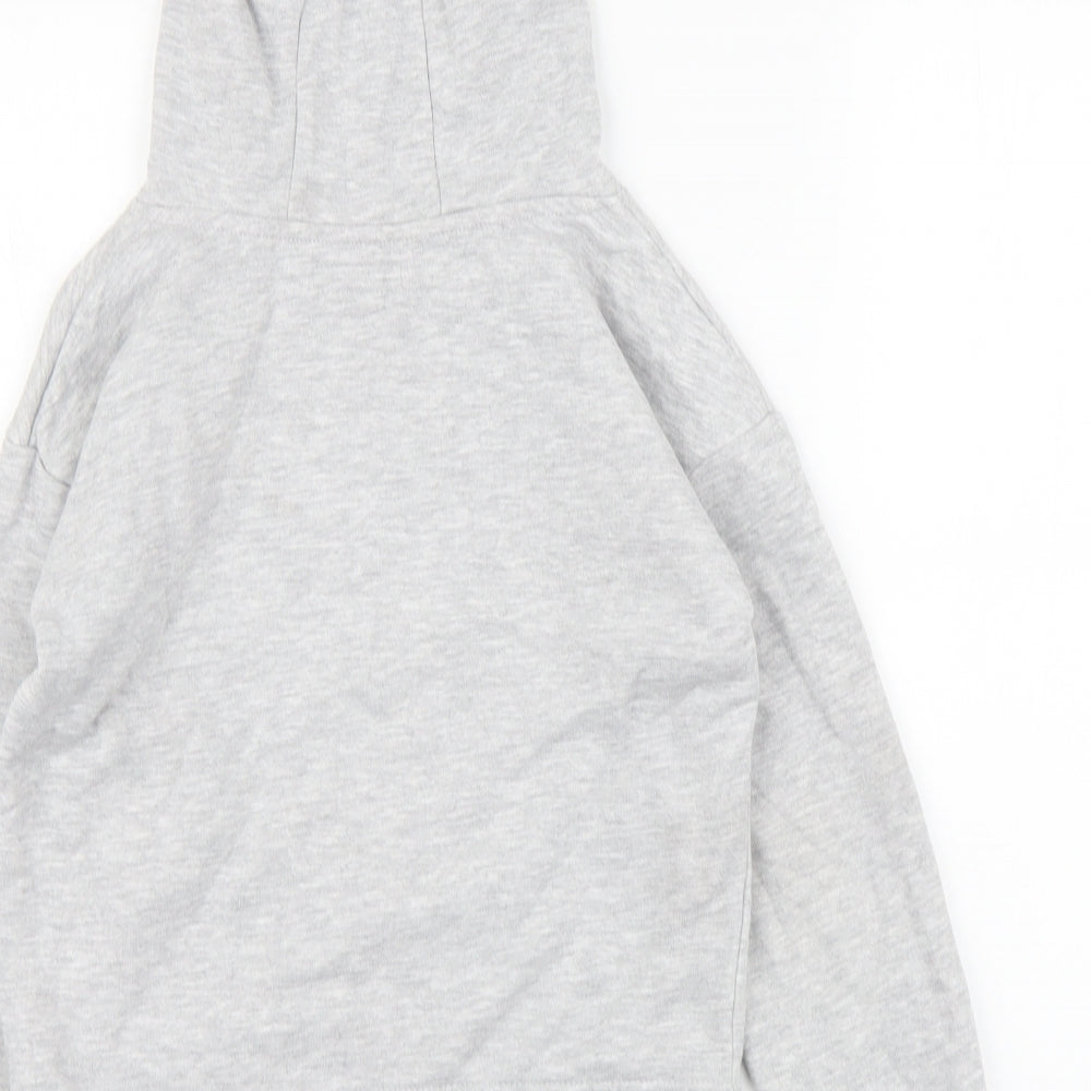 Primark Girls Grey Cotton Pullover Hoodie Size 7-8 Years Pullover - Unicorn