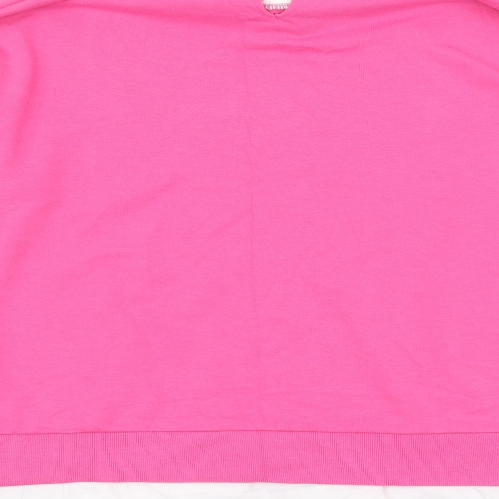 F&F Womens Pink Cotton Pullover Sweatshirt Size 18 Button - Santa Monica