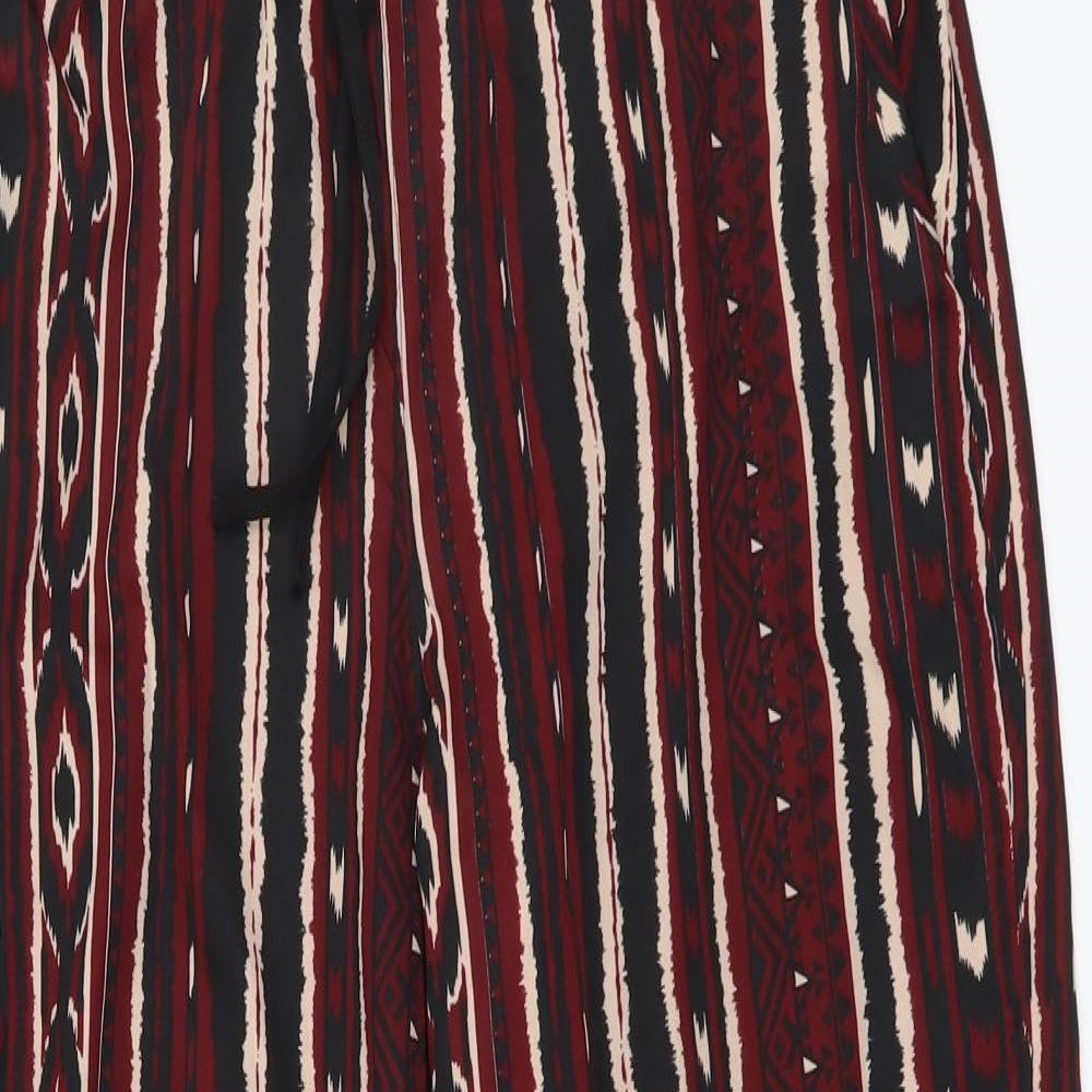Chemistry Womens Red Geometric Polyester Harem Trousers Size 12 L26 in Regular Drawstring