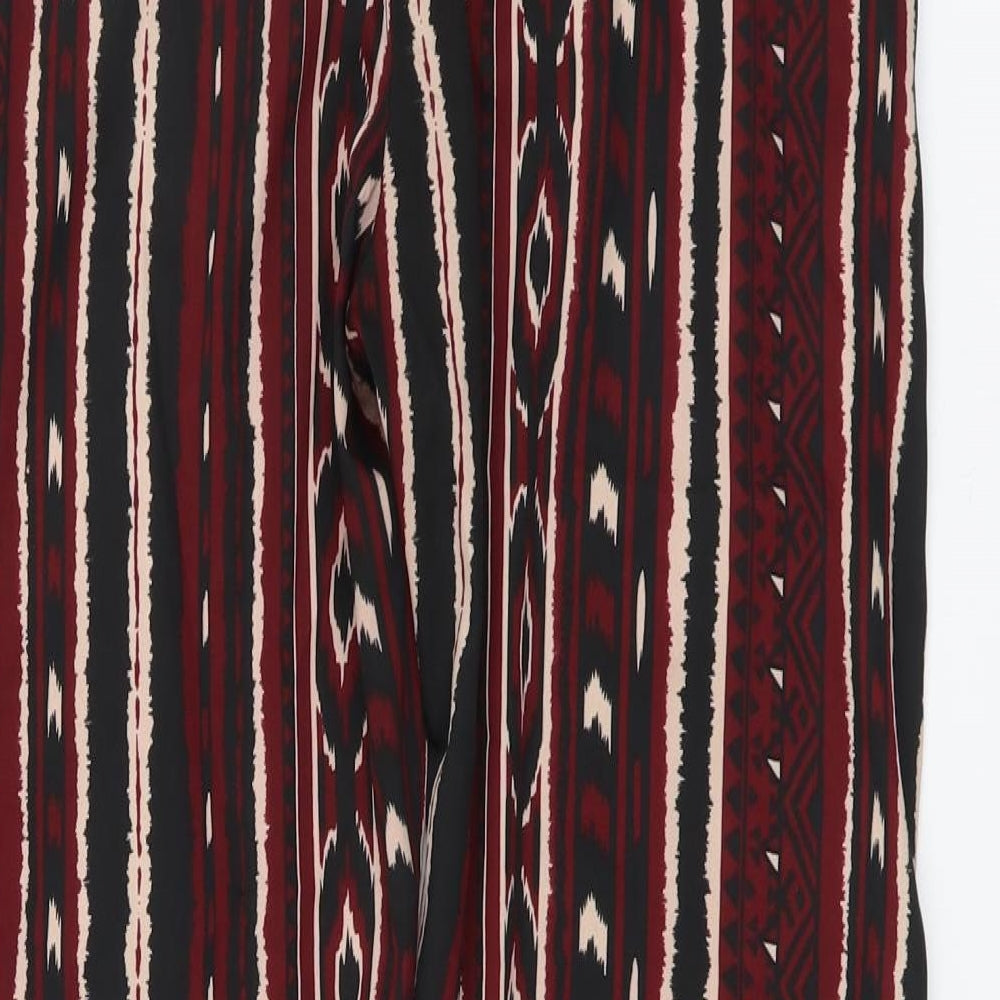 Chemistry Womens Red Geometric Polyester Harem Trousers Size 12 L26 in Regular Drawstring