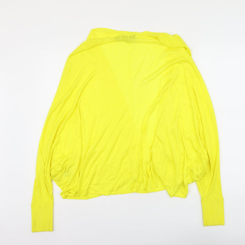 Ted Baker Womens Yellow V-Neck Viscose Cardigan Jumper Size 4