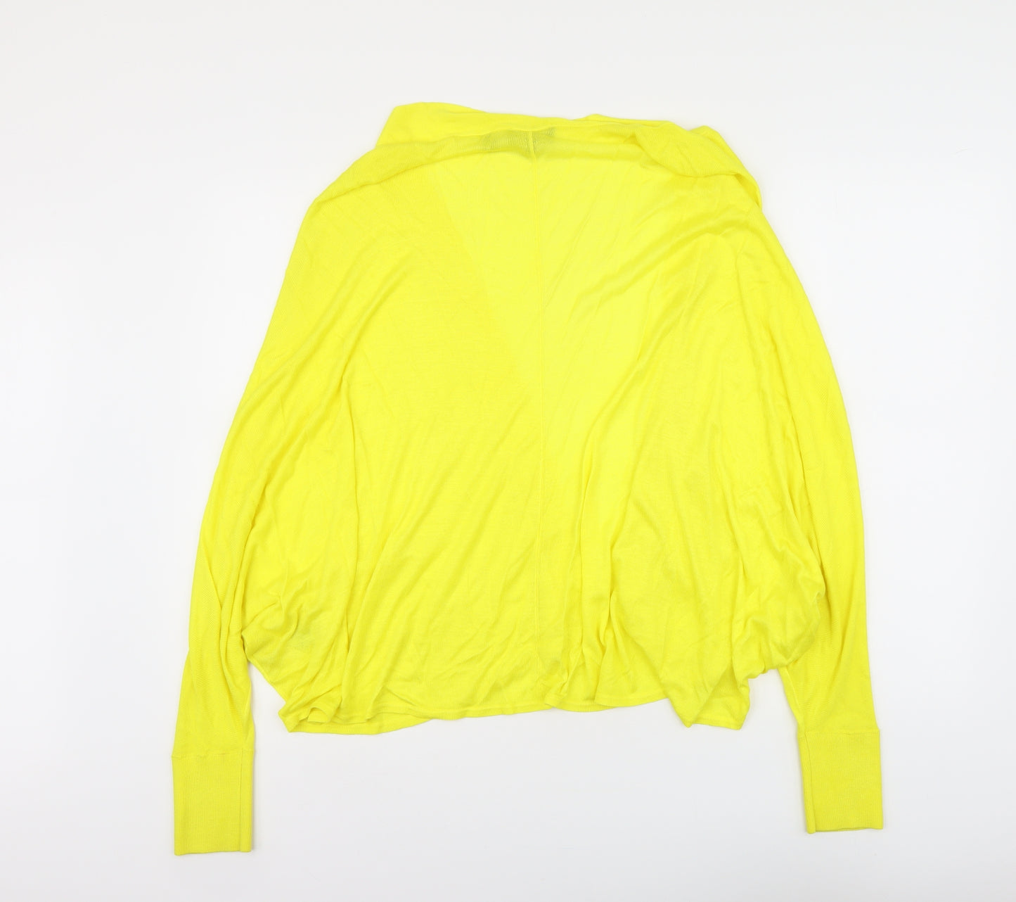 Ted Baker Womens Yellow V-Neck Viscose Cardigan Jumper Size 4