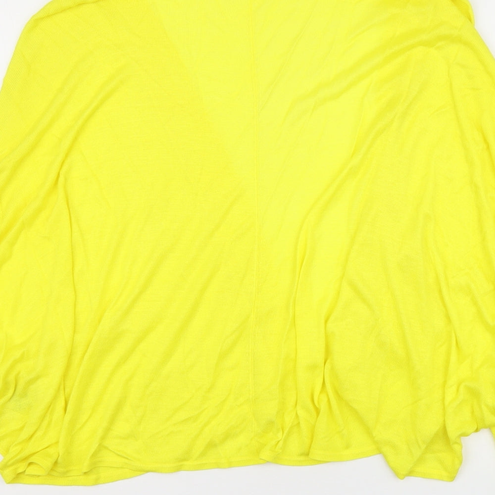Ted Baker Womens Yellow V-Neck Viscose Cardigan Jumper Size 4