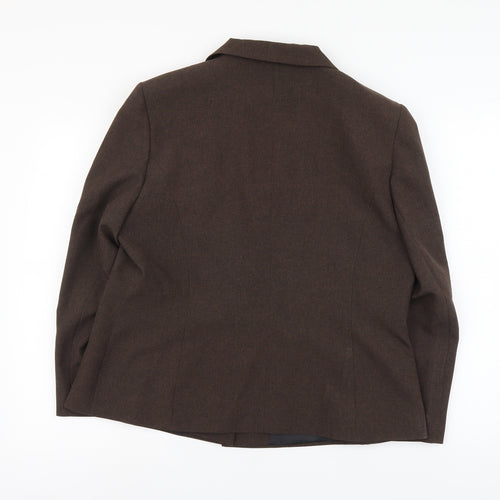 Berkertex Womens Brown Polyester Jacket Suit Jacket Size 12