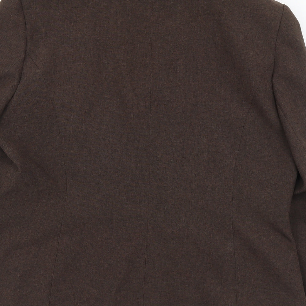 Berkertex Womens Brown Polyester Jacket Suit Jacket Size 12