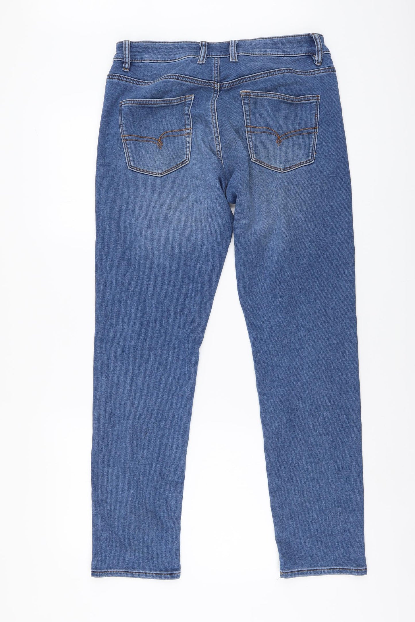 NEXT Mens Blue Cotton Skinny Jeans Size 32 in L30 in Regular Button