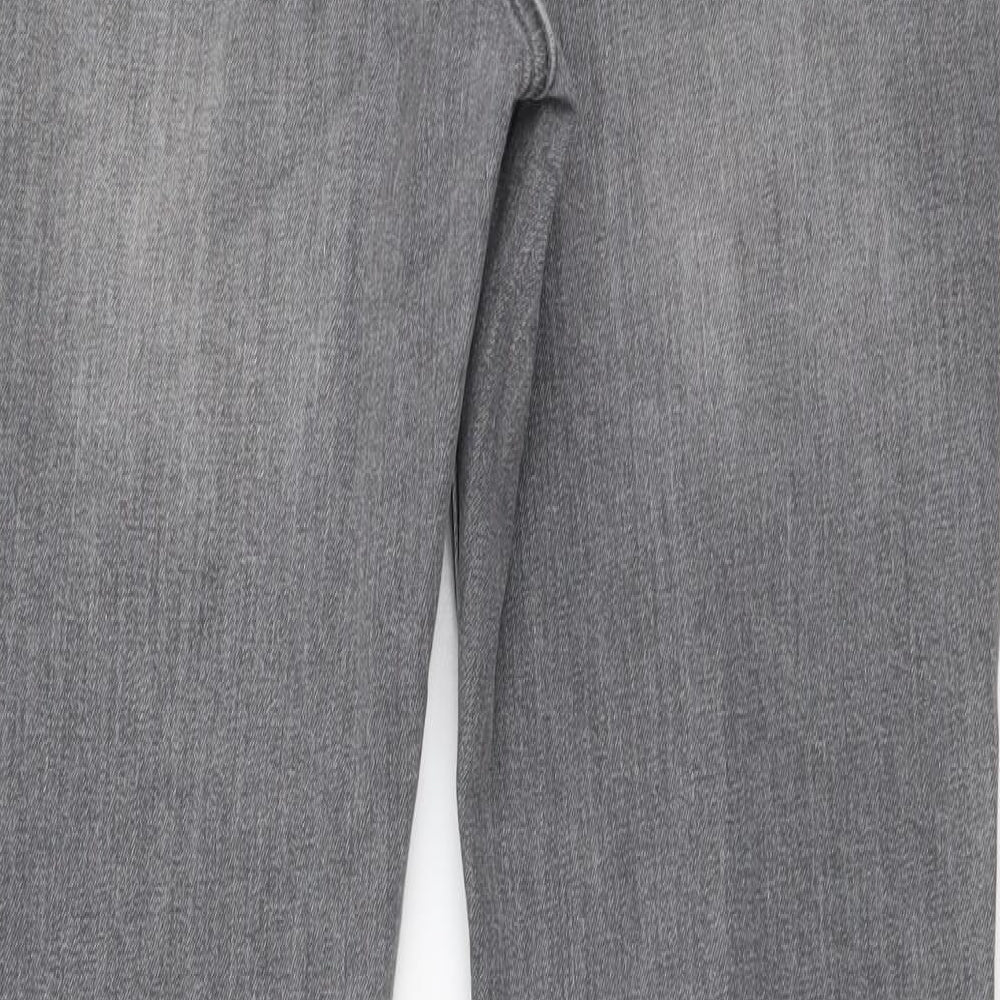 Topman Mens Grey Cotton Skinny Jeans Size 32 in L32 in Regular Button