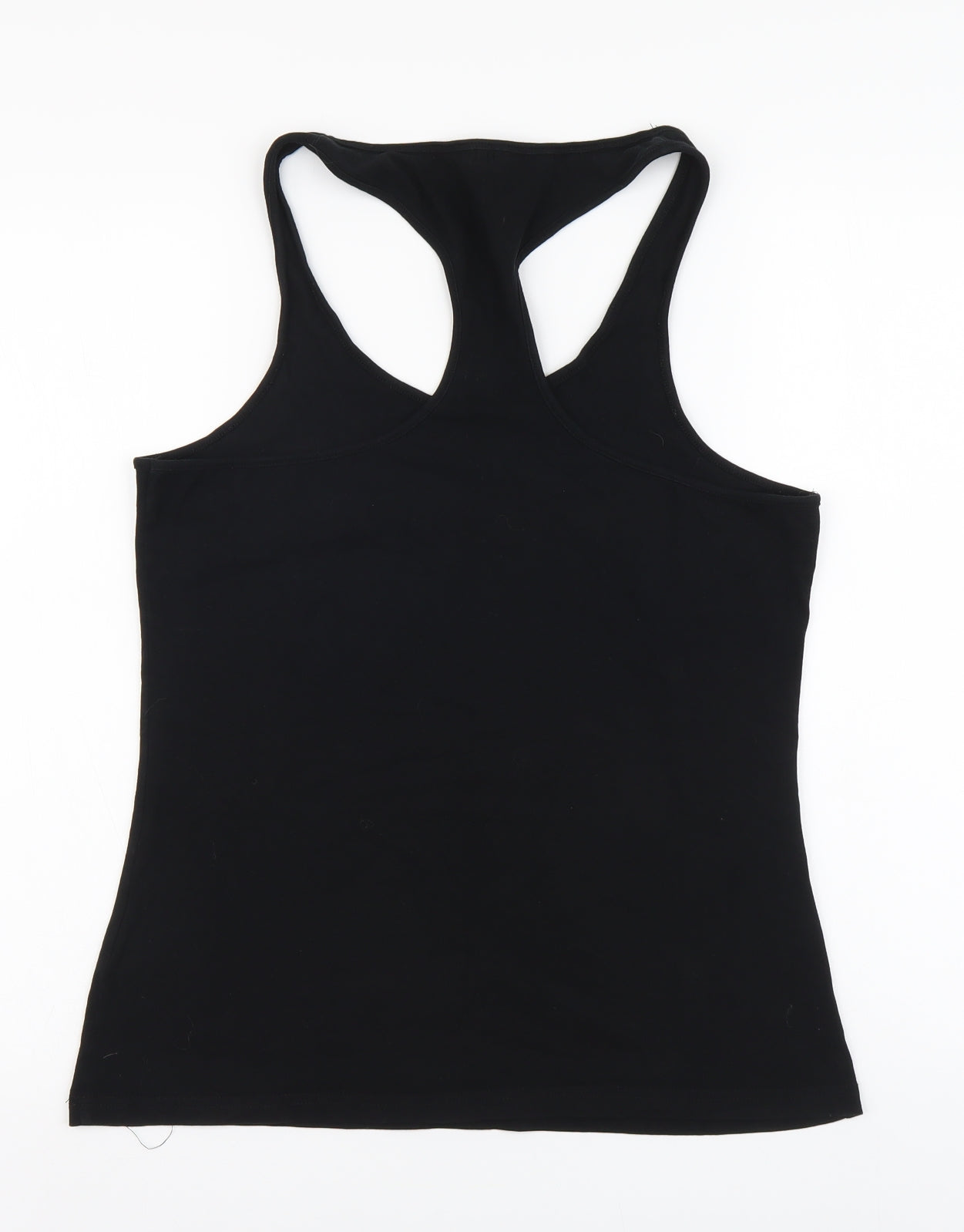 Myprotein Womens Black Cotton Basic Tank Size L Round Neck Pullover