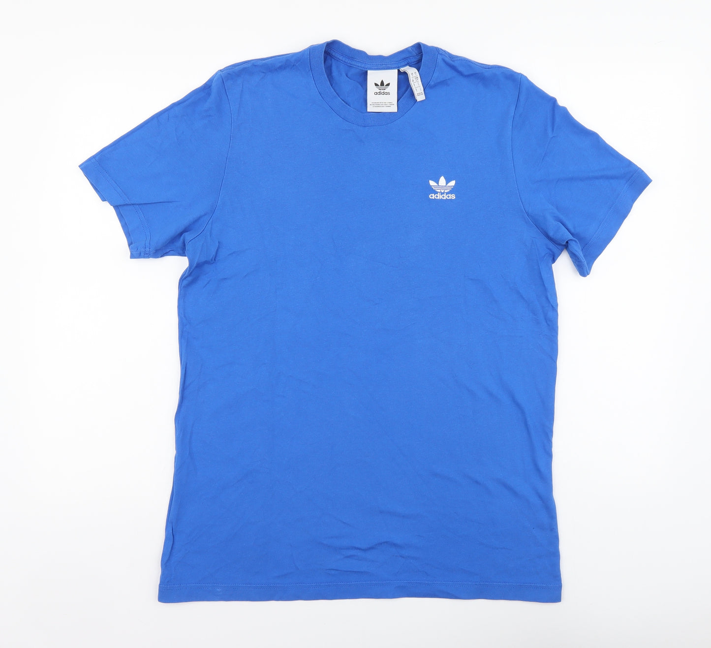 adidas Mens Blue Cotton T-Shirt Size S Round Neck