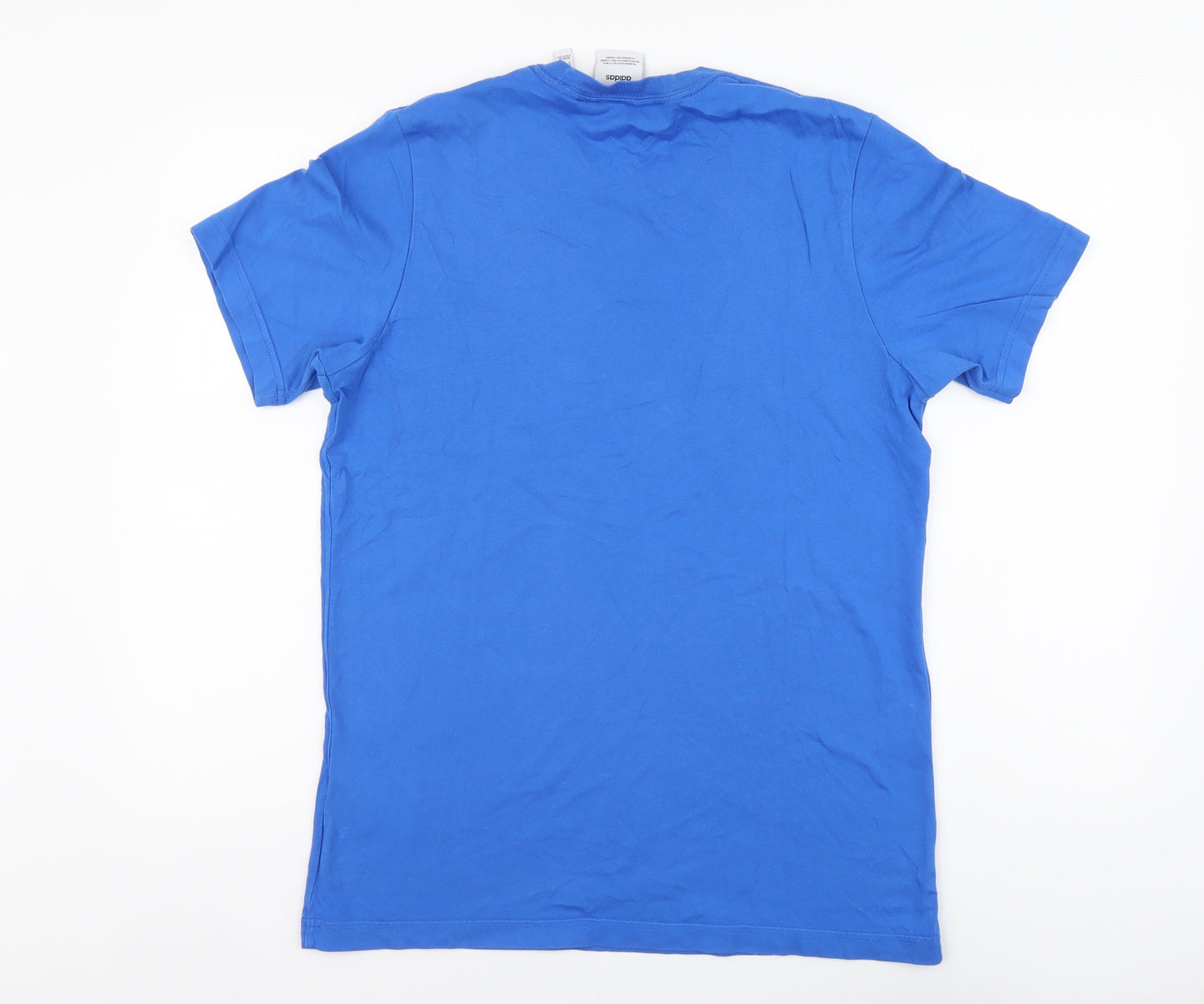 adidas Mens Blue Cotton T-Shirt Size S Round Neck
