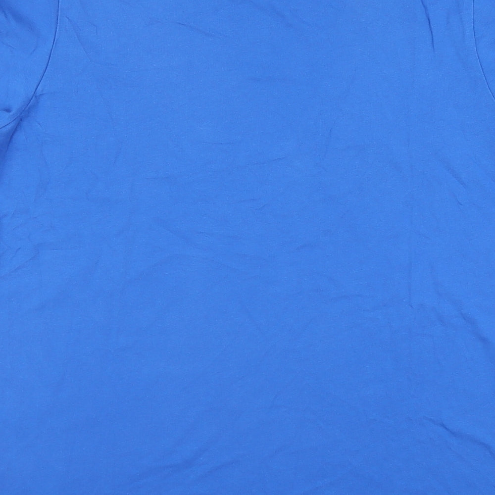 adidas Mens Blue Cotton T-Shirt Size S Round Neck