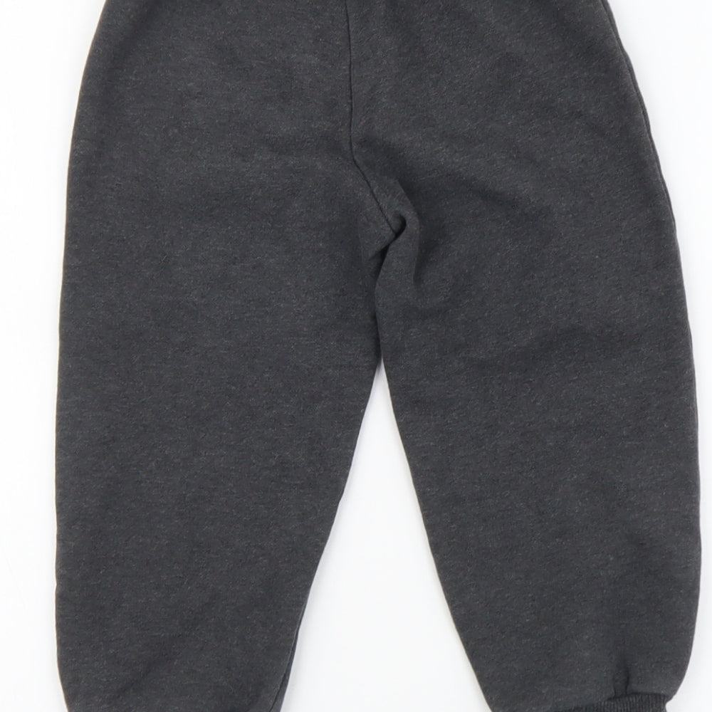 PUMA Boys Grey Cotton Jogger Trousers Size 3-4 Years Regular Drawstring