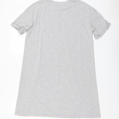 SheIn Womens Grey Polyester T-Shirt Dress Size M Round Neck Pullover - Do Not Touch Me