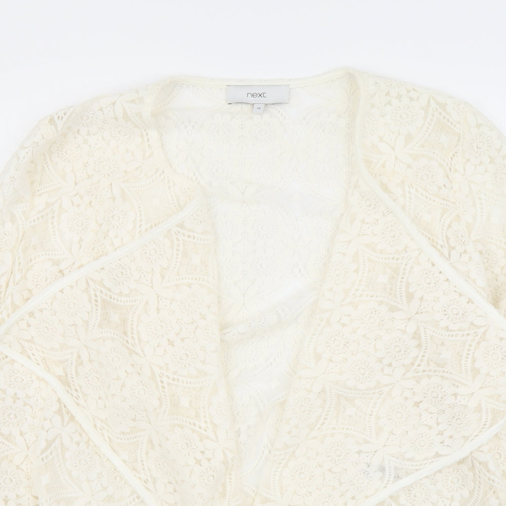 NEXT Womens Ivory Jacket Blazer Size 12 Hook & Eye