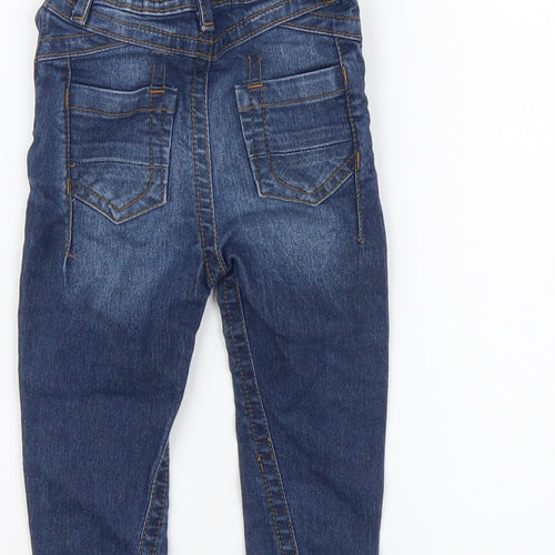 River Island Boys Blue Cotton Jogger Jeans Size 18-24 Months Button