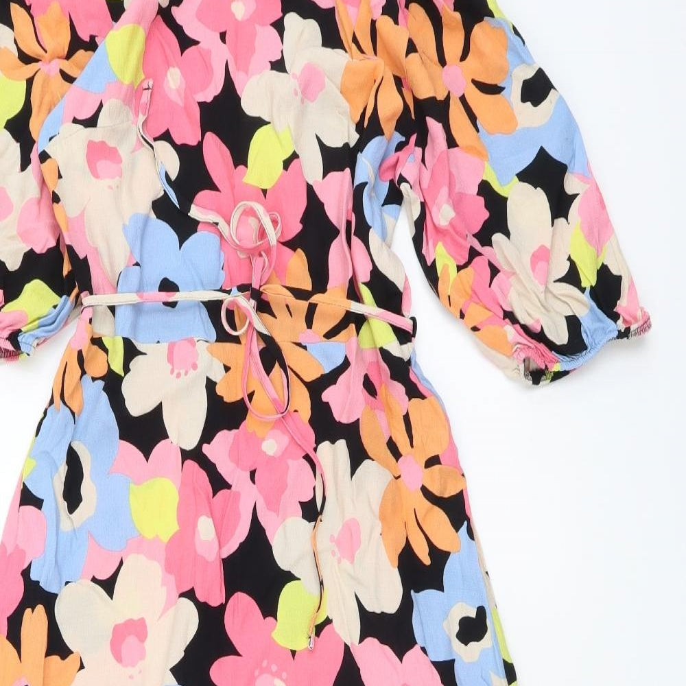 F&F Womens Multicoloured Floral Polyester Maxi Size 10 Round Neck Pullover