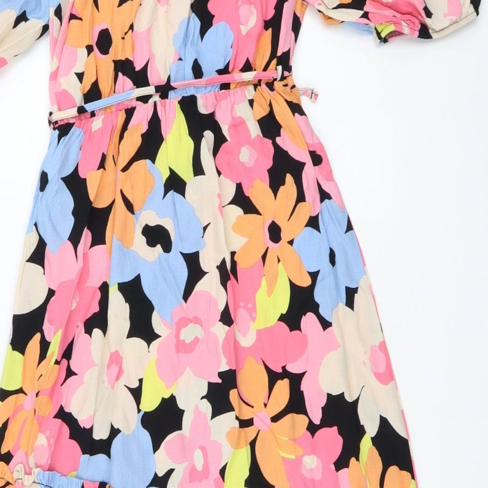 F&F Womens Multicoloured Floral Polyester Maxi Size 10 Round Neck Pullover