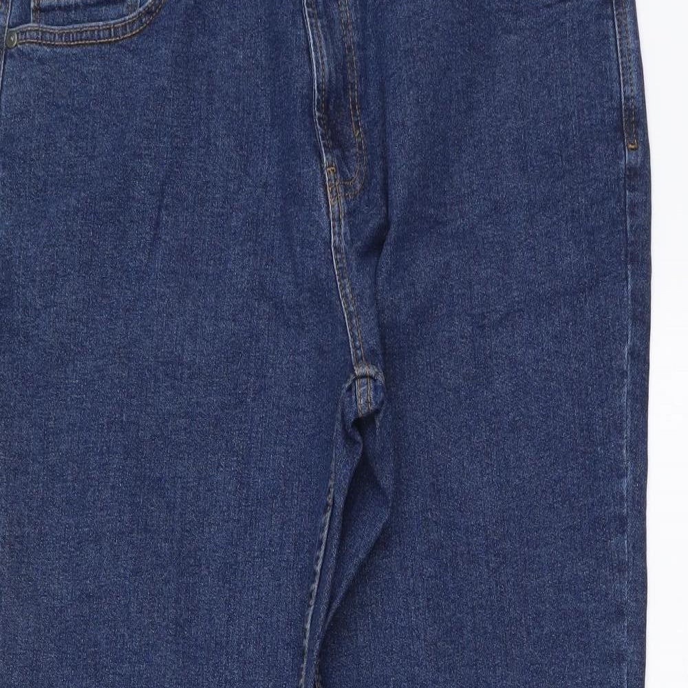Dunnes Stores Mens Blue Cotton Straight Jeans Size 36 in L30 in Regular Button