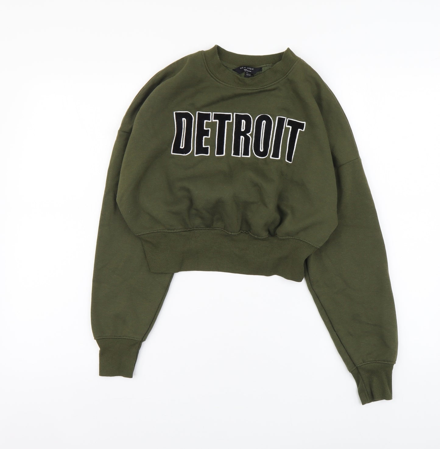 New Look Girls Green Cotton Pullover Sweatshirt Size 12-13 Years Pullover - Detroit