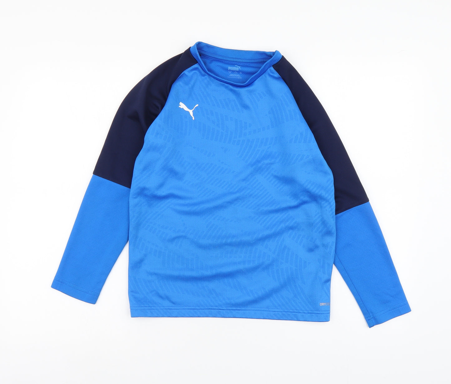 PUMA Boys Blue Polyester Basic T-Shirt Size 11-12 Years Round Neck Pullover